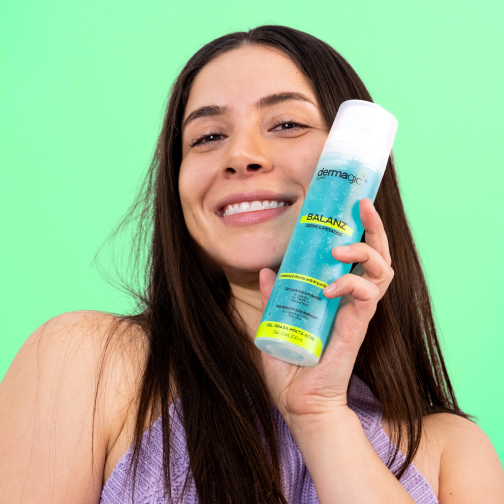 Gel limpiador facial Dermagic Balanz con ácido salicílico, ácido glicólico y niacinamida para piel grasa y con tendencia al acné, desincrustante purifica