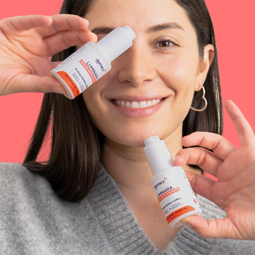 Sérum antioxidante Dermagic Luminara con vitamina C estable (Magnesium Ascorbyl Phosphate) y extracto de uva rico en resveratrol, para piel apagada o con manchas. ilumina tu piel