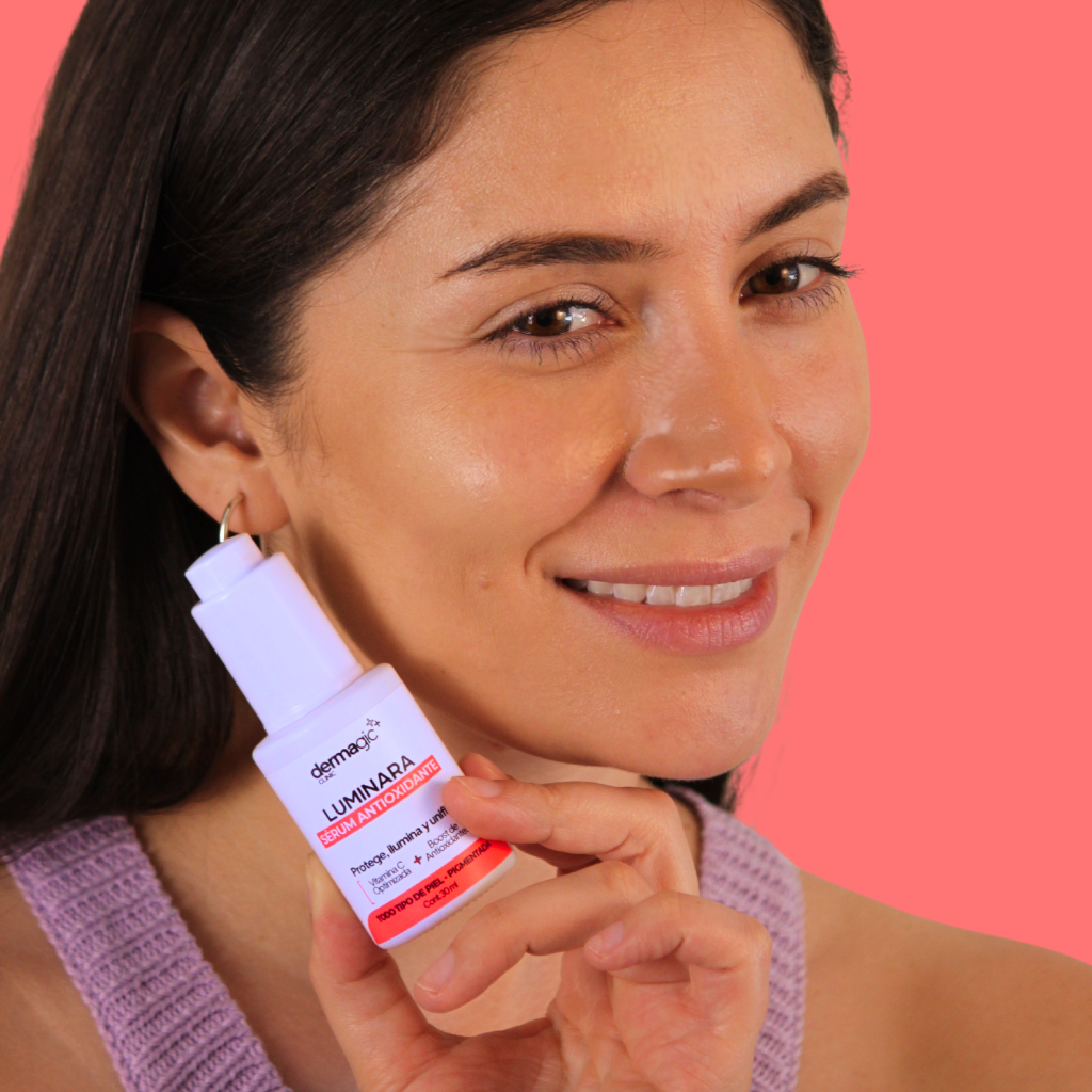 Sérum antioxidante Dermagic Luminara con vitamina C estable (Magnesium Ascorbyl Phosphate) y extracto de uva rico en resveratrol, para piel apagada o con manchas. acido ferulico poderoso antioxidante